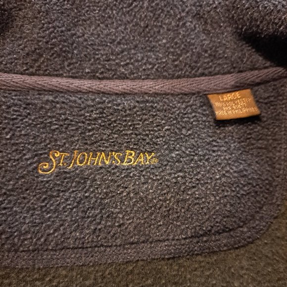 St. John's Bay Dark Green Fleece Zipper Jacket - Picture 7 of 9